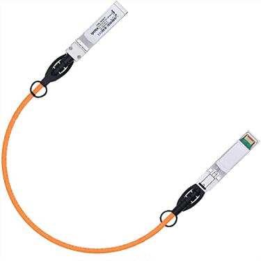 Imagem de ipolex Cabo colorido SFP+ Twinax de 10 G, cabo passivo de cobre (DAC), 0,5 m (1,64 pés) em laranja, para Cisco SFP-H10GB-CU0.5M, Meraki, Ubiquit, Mikrotik, Intel, Fortinet, Netgear, D-Link e mais