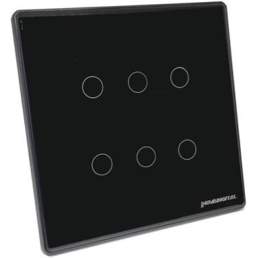 Imagem de Interruptor  smart Touch 6 Botoes zigbee Preto  nova Digital