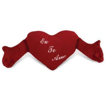 Imagem de Coração de Pelúcia Com Mão Vermelho 38 cm Antialérgico - CTX