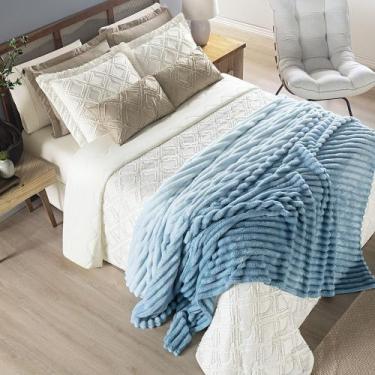 Imagem de Cobertor Manta Flannel Cama Casal Queen King Canelada Fluffy - Bia Enx