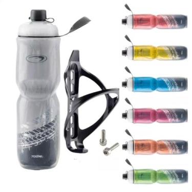 Imagem de Garrafa Caramanhola 700ml Squeeze Termica Gelada + Suporte - PTK, Pret