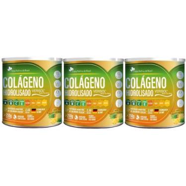Imagem de Kit 3x Colageno Hidrolisado Verisol Frutas Abacaxi Com Hortelã 250g - 