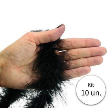 Imagem de Kit 10 Marabus de Pena - Preto - Silvia Armarinho