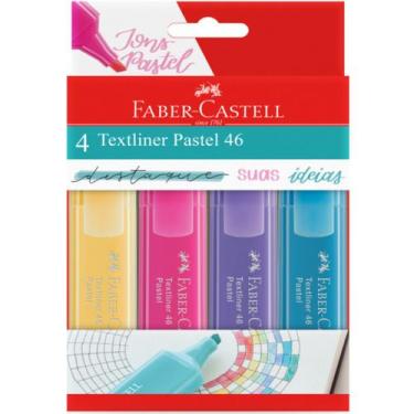 Imagem de Marca Texto FABER CASTELL Textliner Pastel Grifar 4 Cores - Faber-Cast