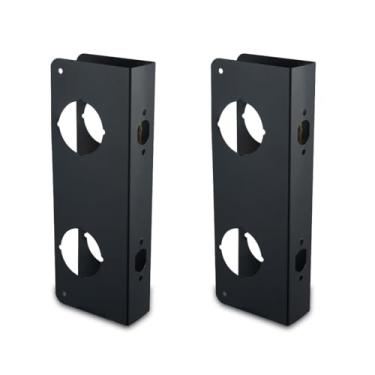 Imagem de SUMBIN Reforçador de proteção de porta para segurança extra para sua casa e evitar entrada não autorizada, fundo 2-3/8 e orifício de porta de 5-1/2, reparo de portas em acabamento preto, 2 peças