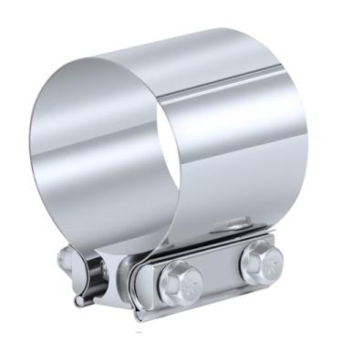 Imagem de Kshineni Braçadeira de escape, braçadeira de banda de junta de volta de 5 cm acoplador de aço inoxidável braçadeira de banda silenciadora de escape de 5 cm