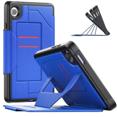 Imagem de Gylint Capa para Samsung Galaxy Tab A9 de 8,7 polegadas 2023, capa fólio de couro PU premium com suporte para negócios com vários ângulos de visão para Samsung A9 SM-X110 SM-X115 SM-X117 azul