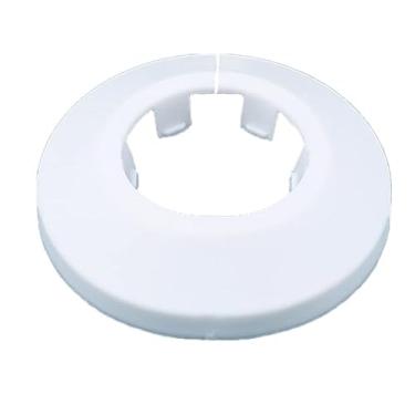 Imagem de INDPROD Encaixe 2,54 cm de diâmetro externo flange de tubo de água decoração cobertura de tubo branco radiador PP plástico 25mm colar de escudo para decoração de tubo de parede 2 peças