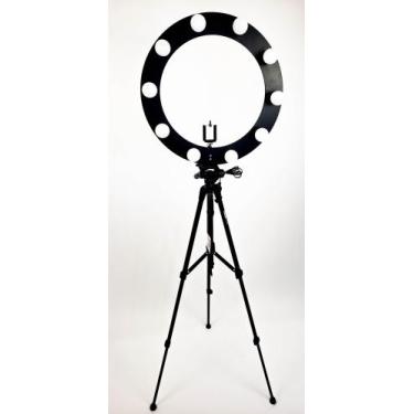 Imagem de Ring Light 50cm 10 Soquetes E27 + Tripé 1,50m + suporte p/ celular - M