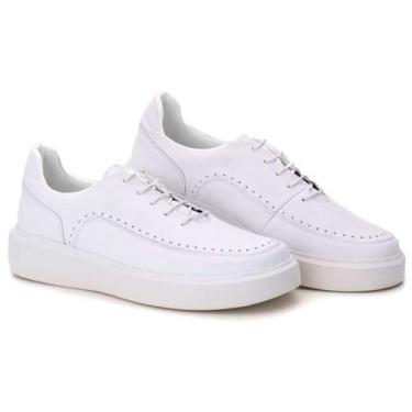 Imagem de Sapatênis Casual Masculino Couro Comfort - Mr. Light, Branco, 42