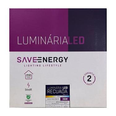 Imagem de Painel Plafon Led Embutir Recuado 40X40cm 36W 5700K Branco Bivolt - Sa