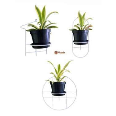 Imagem de Kit com 3 peças de suporte parede para plantas - Mundo Canaletado