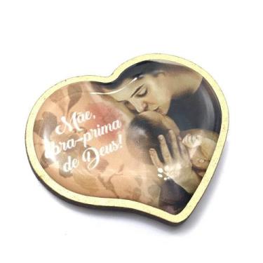 Imagem de Ímã De Geladeira Coração Nossa Senhora Com o Menino Jesus - FORNECEDOR