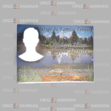 Imagem de Foto em Porcelana 18x24 Túmulo Jazigo Lápide Cemitério - Curz Sagrada 