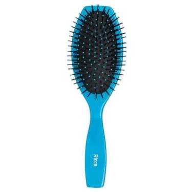 Imagem de Escova de Cabelo Oval Almofadada Azul nº 186 - Ricca