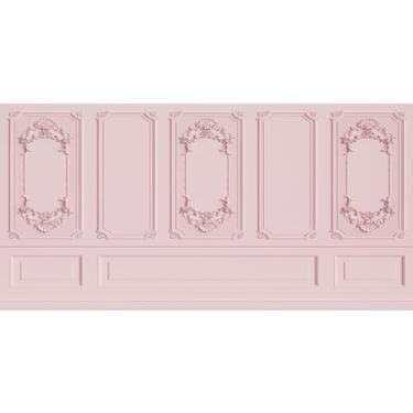 Imagem de Leyiyi 6 x 3 m rosa claro vintage quarto interior quadro europeu moldura moderna castelo francês parede de cimentaria estilo retrô fundo de foto cowboy crianças aniversário retrato estúdio adereços vinil papel de parede