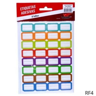 Imagem de KIT Etiquetas Adesivas Para Caderno Escolar Etiqueta Material Escola E