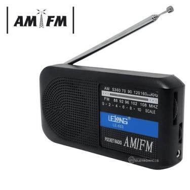 Imagem de Rádio Dial FM Portátil Analógico AM FM Ótima Recepção Com Alça e Anten