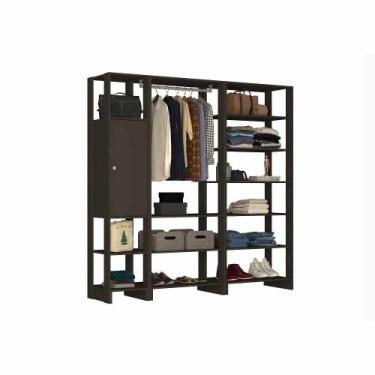 Imagem de Closet com 1 Cabideiro, 1 Porta com 2 prateleias e 12 nichos EY101-3-7