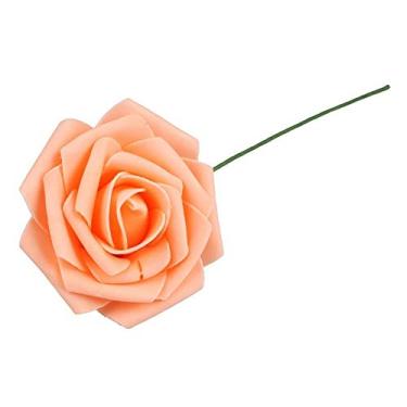 Imagem de litymitzromq Bonsai artificial plantas falsas, 1 buquê de espuma PE 10 cabeças flores artificiais falsas rosa noiva casamento decoração diy flores falsas arranjo floral