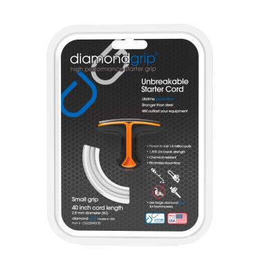Imagem de Diamondgrip Pequeno com 40 polegadas por 2,8 mm inquebrável motor de motor de acionador de arranque kit de cabo de substituição com pega laranja e preta..