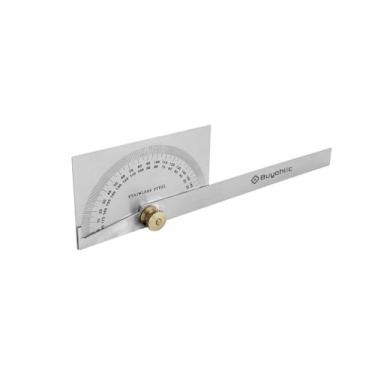 Imagem de Transferidor de aço inoxidável 0-180 graus (transferidor de cabeça quadrada))