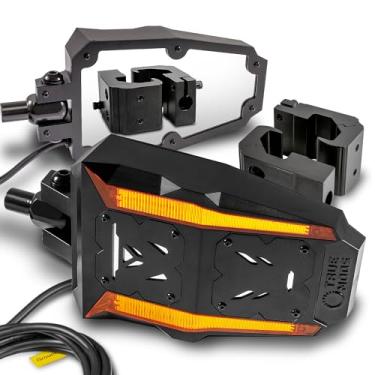 Imagem de TRUE MODS Kit de espelhos retrovisores laterais UTV com [sequencial âmbar sequencial sequencial sequencial] [gaiola de rolo de barra de perfil de ajuste profissional] para Polaris General Ranger