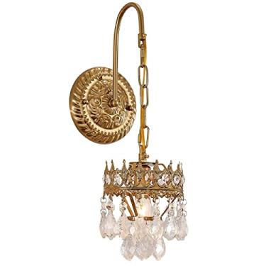 Imagem de Apliques de parede de cristal, luzes de parede douradas em forma de V, luminária de parede de cabeceira de luxo para quarto, sala de estar, fundo de TV, compatível com quarto, corredor, sala