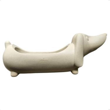 Imagem de Vaso Planta Mascote Cachorro Plastico Cimento (Beje) 43x13cm