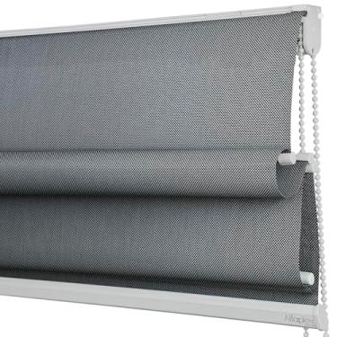 Imagem de Cortina Romana Tela Solar 3% 1,65 (lar) x 1,10 (alt) (Grafite - Acabamento Branco)