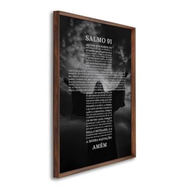 Imagem de Quadro Decorativo Religioso Salmo 91 (Tabaco, 50x75, S/Vidro)