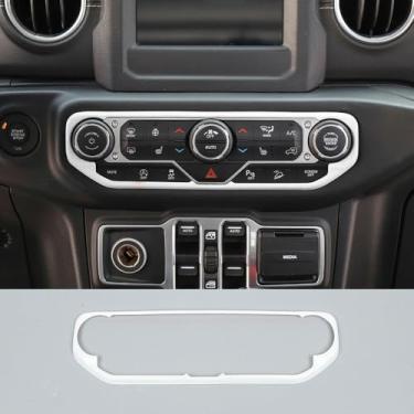 Imagem de HAGEZA Auto JL JT ABS Painel de controle central interno de ar condicionado capa decorativa para Jee-p Wrangler JL JLU & Gladiator JT 2018+ acessórios de reposição de carro (branco)