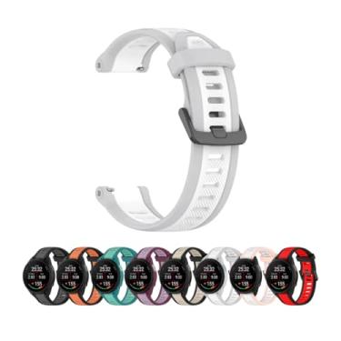 Imagem de Pulseira QUIBARATO de silicone compatível com 165, 165 Music, 245, 245 Music (BRANCA C/BORDA CINZA) - Tamanho 20mm