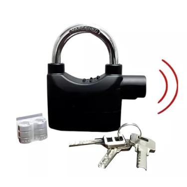 Imagem de Cadeado Anti-furto Alarme Chave Tetra Moto/bicicleta/portões Cor Preto