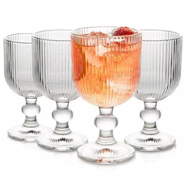Imagem de Jogo com 6 Taças de Água em Vidro Caneladas 390ml - Flashgoods