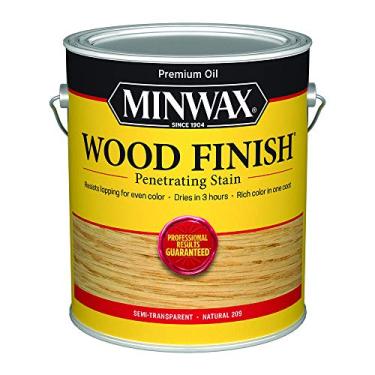Imagem de Minwax Acabamento de madeira 710700000 compatível com 250 VOC, mancha natural, galão