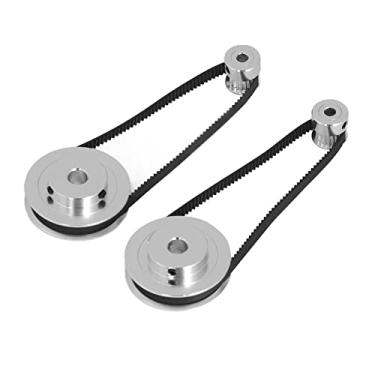 Imagem de Polia e Correia Dentadas, Conjunto de Polias Dentadas de Alumínio de Roda Síncrona 20 Dentes 60 Dentes Com 280mm de Comprimento 6mm de Largura Correia Dentada para Ferramentas de