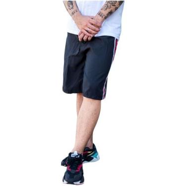 Imagem de Bermuda Adulto Tactel Básico Academia Verão Surf 095 - FR, 1 preto, M 