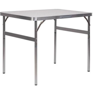 Imagem de Mesa Dobrável Alumínio 90x60cm Vira Maleta Palisad com Alça Portatil C