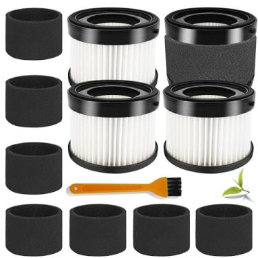 Imagem de LVJUSEN Filtros de vácuo universais 49-90-1951, serve para 49-90-0160 Milwaukee M18 Aspirador portátil compacto sem fio 0882-20, filtro Hepa com 8x manga de espuma - pacote com 4