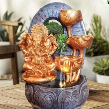Imagem de Fonte Decorativa Led Luminoso Ganesha Jardim Grande Elefante Quedas Dá