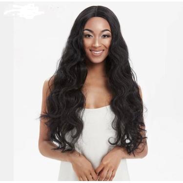 Imagem de peruca ondulada orgânica 70cm Preta - gm hair