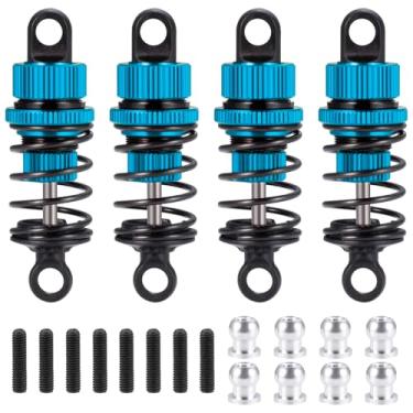 Imagem de QUE-T Amortecedor dianteiro traseiro de alumínio de 50 mm para carro RC Tamiya M03 M04 M05 M06 RC 1:10 (azul)