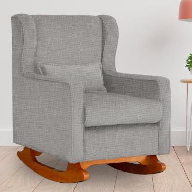 Imagem de Poltrona Amamentação Balanço Aurora Linho Bege - lm decor