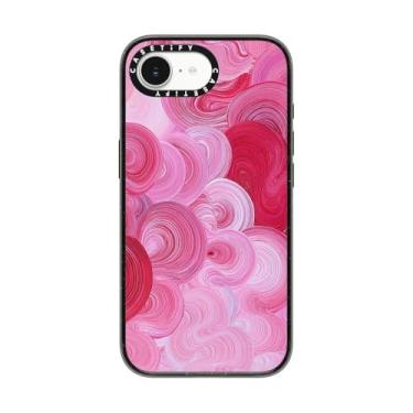 Imagem de CASETiFY Capa Impact para iPhone 16e [proteção contra quedas de grau militar de 2,5 m 4X/compatível com Magsafe] - Sonho de morango - preto transparente