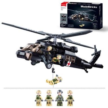 Imagem de Conjunto de tijolos de construção UH-60 Black Hawk Helicopter 692 unid