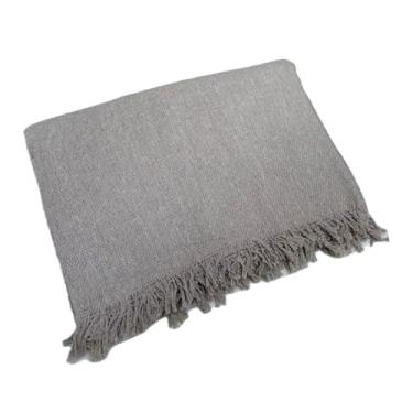 Imagem de Manta Para Sofá Gigante 2,40x1,80m Casal Algodão Decoração Direto Da(Cinza granito)