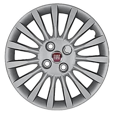 Imagem de Calota Aro 15 216CP-PTA + Emblema Alumínio Fiat V - Garagem Online Gri