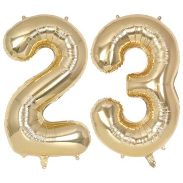 Imagem de Champagne Gold Large Number 23 Balloon, 40 Inch Light Gold Foil Helium Number Balloons, Giant Mylar Number 23 Balloons for 23 Years Old Birthday Party Anniversary Decorations (Champagne Gold 23)