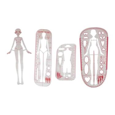Imagem de Vaveren 4 peças Modelo de desenho de moda Régua Conjunto 4 Modelos Padrões Roupas Medindo os governantes da curva francesa para desenhar a costura